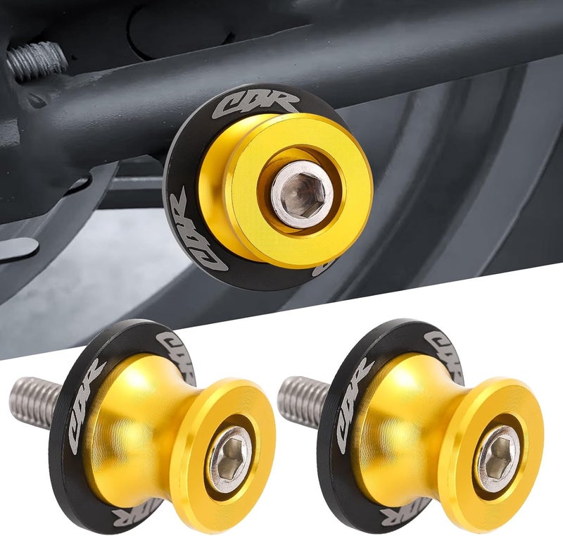 Coxotom 2Pcs Motorcycle Swing Arm Spools for Honda CBR150 CBR100F CBR1000RR CBR1100XX CBR125 CBR250 CBR400RR CBR400F CBR450SR CBR600RR CBR900RR CBR954RR Aluminum (Gold) - Image 2